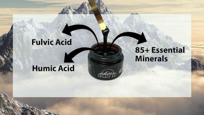 Himalayan Shilajit contains fulvic acid, humic acid and fulvic acid.